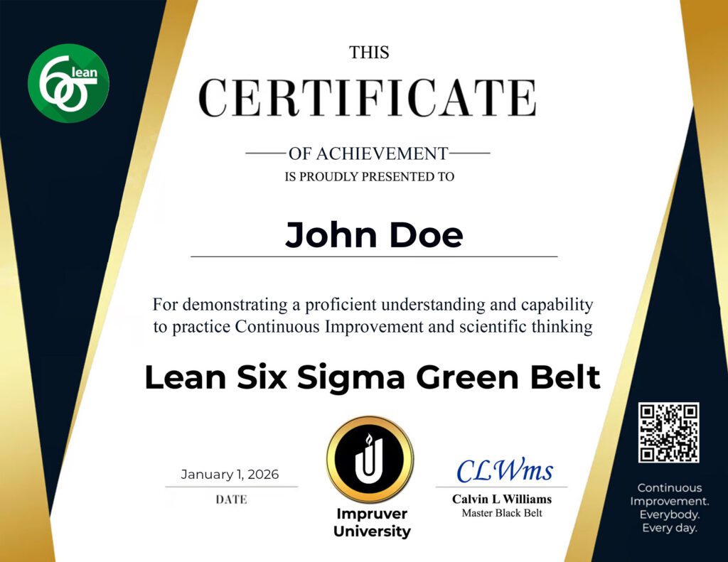 Example Lean Six Sigma Green Belt - Impruver University